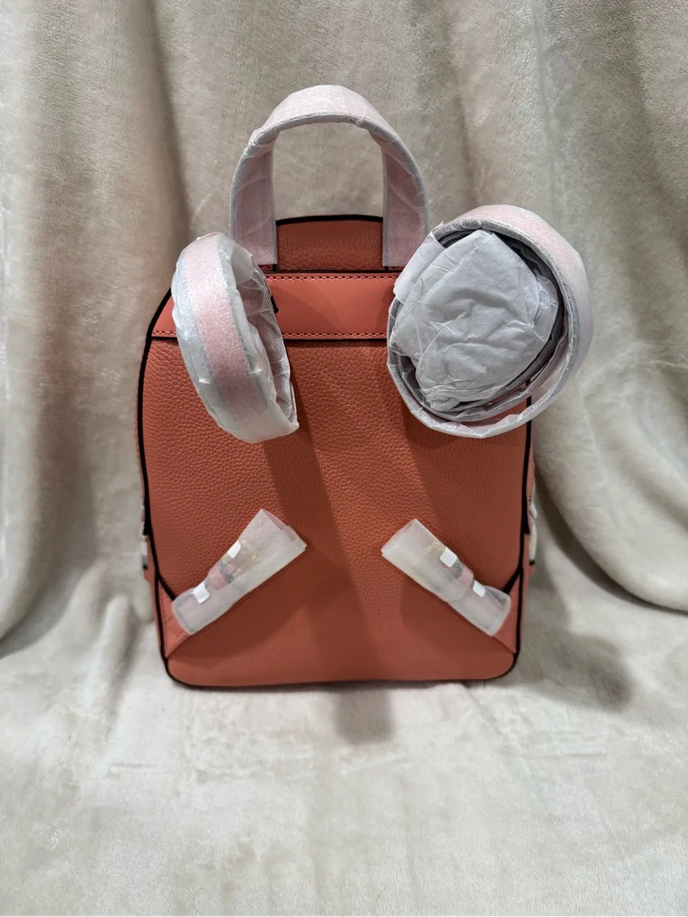 Michael Kors Jaycee Medium Zip Pocket Pebbled Leather Backpack in Sherbert